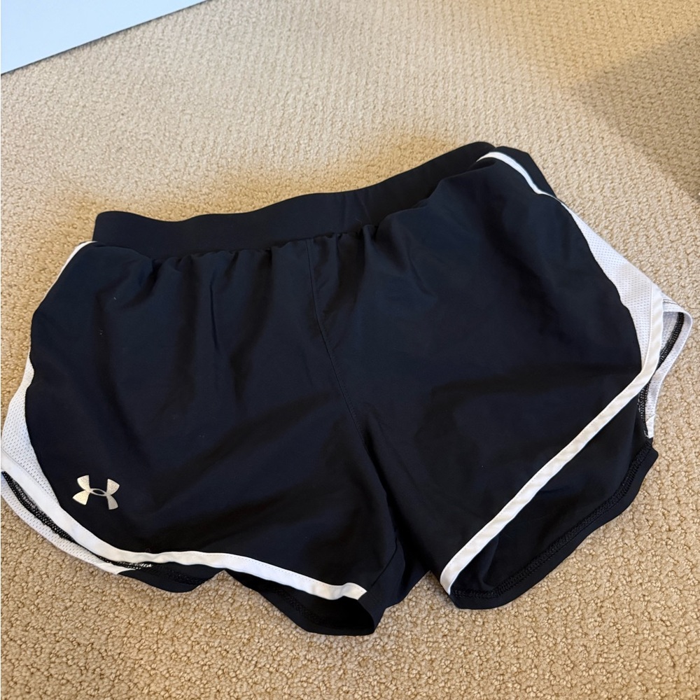 Under Armour Women's Black and White Athletic Shorts